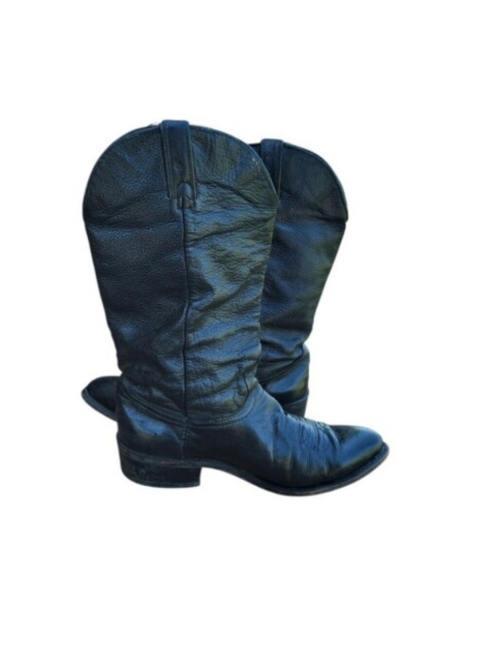 Durango Black Leather Pull On Cowboy Western Ranch Horse Riding Barn Boot Men 10 - Picture 4 of 14